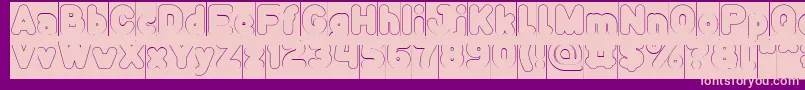 Funny and Cute Hollow Inverse Font – Pink Fonts on Purple Background