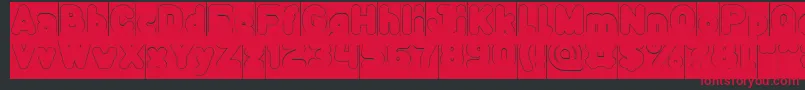 Funny and Cute Hollow Inverse Font – Red Fonts on Black Background