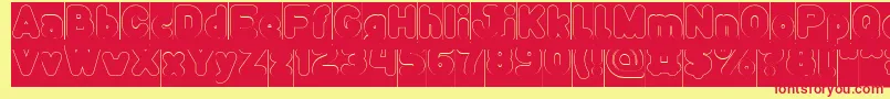 Funny and Cute Hollow Inverse Font – Red Fonts on Yellow Background
