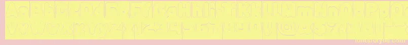 Funny and Cute Hollow Inverse Font – Yellow Fonts on Pink Background
