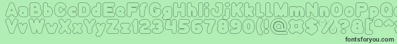 Funny and Cute Hollow Font – Black Fonts on Green Background