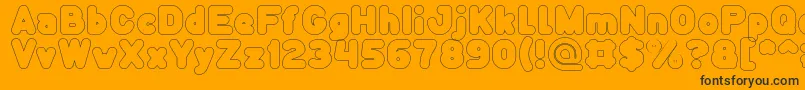 Funny and Cute Hollow Font – Black Fonts on Orange Background