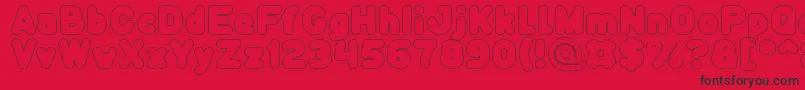 Funny and Cute Hollow Font – Black Fonts on Red Background