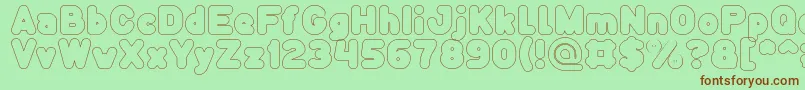 Funny and Cute Hollow Font – Brown Fonts on Green Background