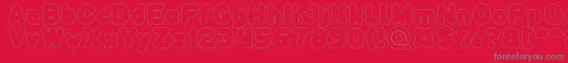 Funny and Cute Hollow Font – Gray Fonts on Red Background