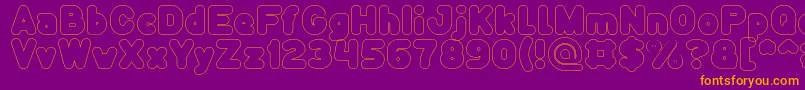 Funny and Cute Hollow Font – Orange Fonts on Purple Background