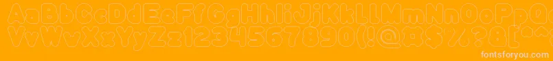 Funny and Cute Hollow Font – Pink Fonts on Orange Background