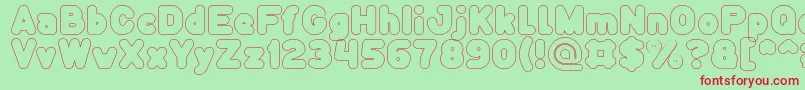 Funny and Cute Hollow Font – Red Fonts on Green Background