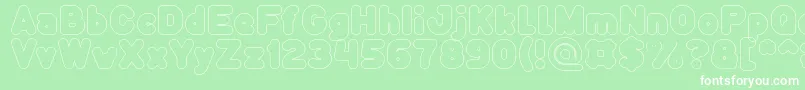 Funny and Cute Hollow Font – White Fonts on Green Background