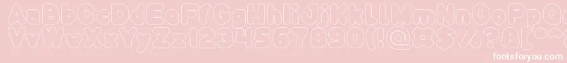 Funny and Cute Hollow Font – White Fonts on Pink Background