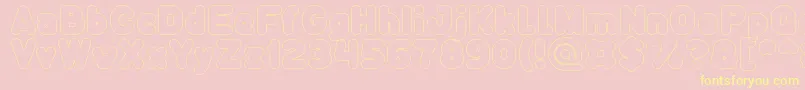 Funny and Cute Hollow Font – Yellow Fonts on Pink Background