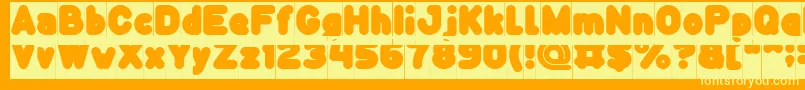 Funny and Cute Inverse Font – Yellow Fonts on Orange Background