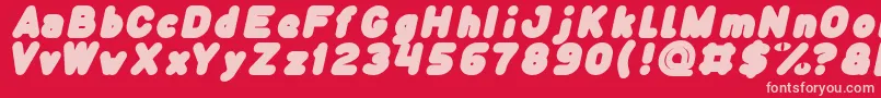 フォントFunny and Cute Italic – 赤い背景にピンクのフォント
