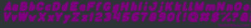 Funny and Cute Italic-Schriftart – Violette Schriften auf schwarzem Hintergrund