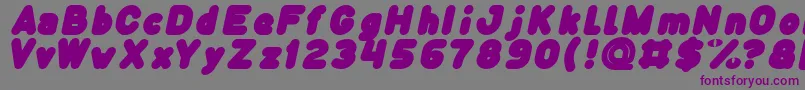 Funny and Cute Italic-fontti – violetit fontit harmaalla taustalla