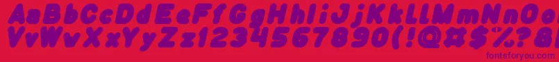 Funny and Cute Italic Font – Purple Fonts on Red Background