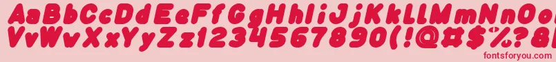 Funny and Cute Italic Font – Red Fonts on Pink Background