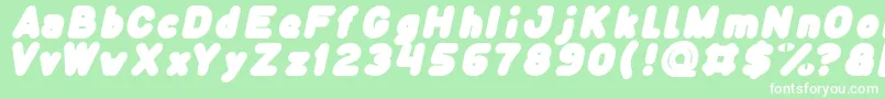 Funny and Cute Italic Font – White Fonts on Green Background