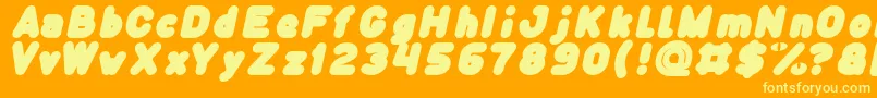 Police Funny and Cute Italic – polices jaunes sur fond orange