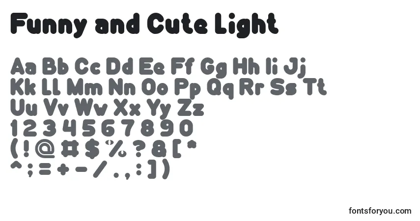 Schriftart Funny and Cute Light – Alphabet, Zahlen, spezielle Symbole
