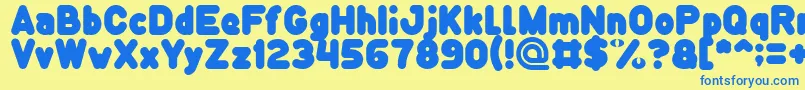 Funny and Cute Light Font – Blue Fonts on Yellow Background