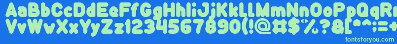 Funny and Cute Light Font – Green Fonts on Blue Background