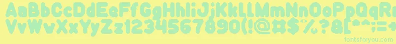 Funny and Cute Light Font – Green Fonts on Yellow Background