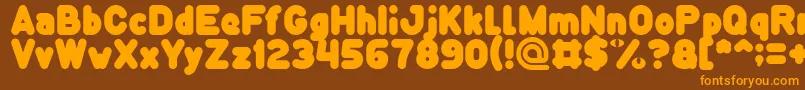 Funny and Cute Light Font – Orange Fonts on Brown Background