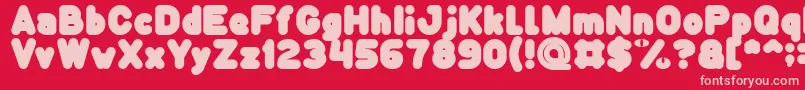 Funny and Cute Font – Pink Fonts on Red Background