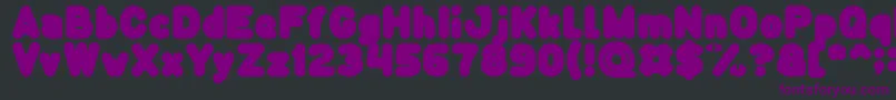 Czcionka Funny and Cute – fioletowe czcionki na czarnym tle