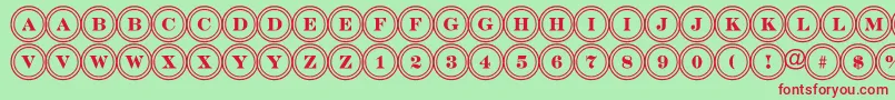 DiscoserifdblRegular Font – Red Fonts on Green Background