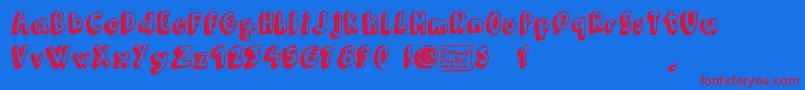 フォントFunny Barber – 赤い文字の青い背景