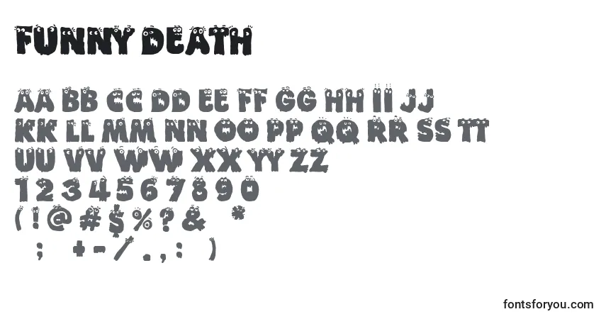Schriftart Funny Death – Alphabet, Zahlen, spezielle Symbole