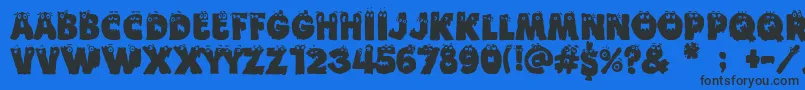 Funny Death Font – Black Fonts on Blue Background