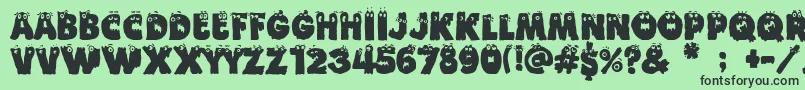 Funny Death Font – Black Fonts on Green Background