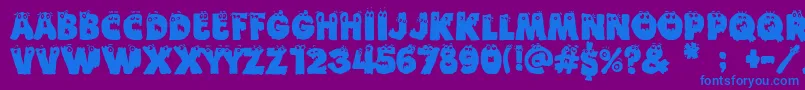Funny Death Font – Blue Fonts on Purple Background