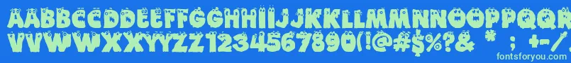 Funny Death Font – Green Fonts on Blue Background