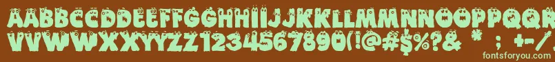 Funny Death Font – Green Fonts on Brown Background