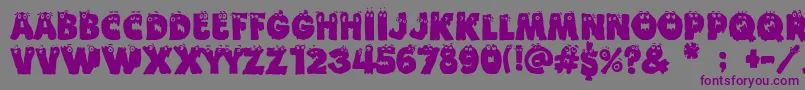 Funny Death-fontti – violetit fontit harmaalla taustalla