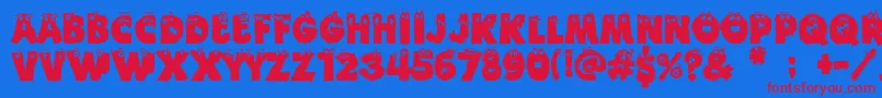 Funny Death Font – Red Fonts on Blue Background