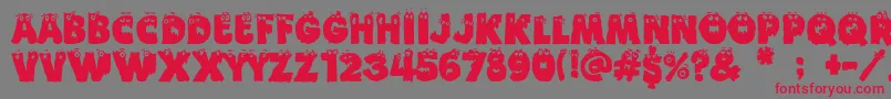 Funny Death Font – Red Fonts on Gray Background