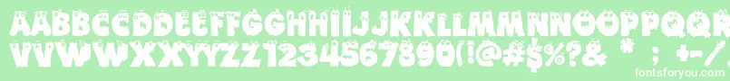 Funny Death Font – White Fonts on Green Background