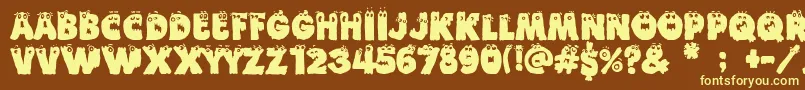 Funny Death Font – Yellow Fonts on Brown Background