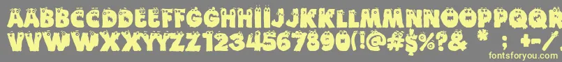Funny Death-fontti – keltaiset fontit harmaalla taustalla
