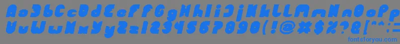 Czcionka FUNNY SPORT Bold Italic – niebieskie czcionki na szarym tle