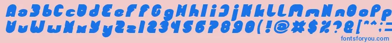 Czcionka FUNNY SPORT Bold Italic – niebieskie czcionki na różowym tle