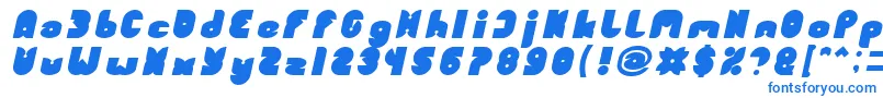 Czcionka FUNNY SPORT Bold Italic – niebieskie czcionki na białym tle