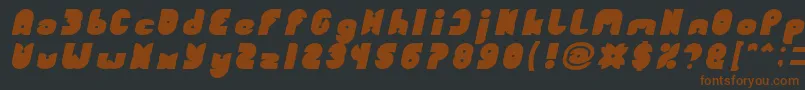 Шрифт FUNNY SPORT Bold Italic – коричневые шрифты на чёрном фоне