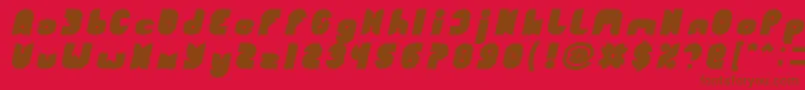 FUNNY SPORT Bold Italic-Schriftart – Braune Schriften auf rotem Hintergrund