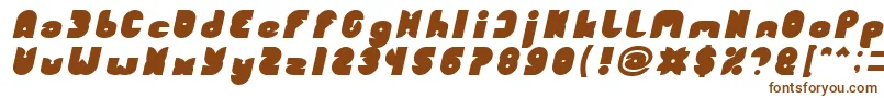 FUNNY SPORT Bold Italic-Schriftart – Braune Schriften auf weißem Hintergrund